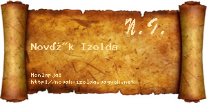 Novák Izolda névjegykártya